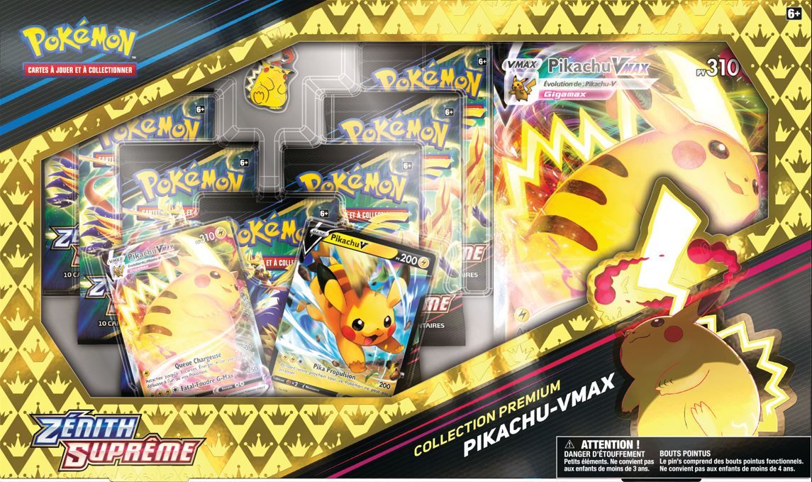 Pokémon - Zénith Suprême Pikachu VMAX + Pin Coffret FR – CandyPop